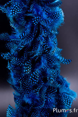 Boa en plumes de pintade - Ø 10-12 cm - turquoise